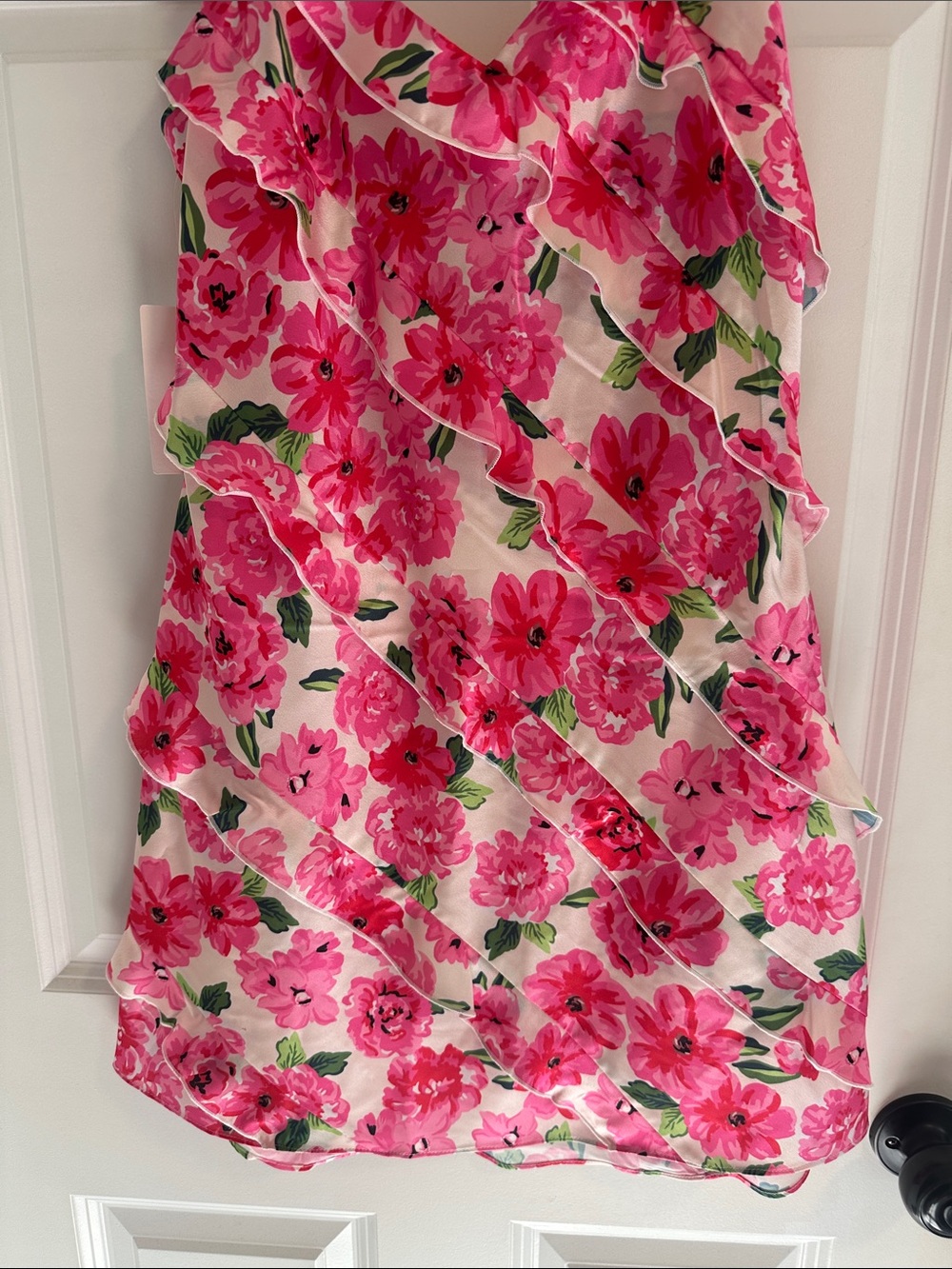 NWT Show Me Your MuMu Rosa Ruffle Mini Dress in Pink Floral size S - Picture 6 of 13